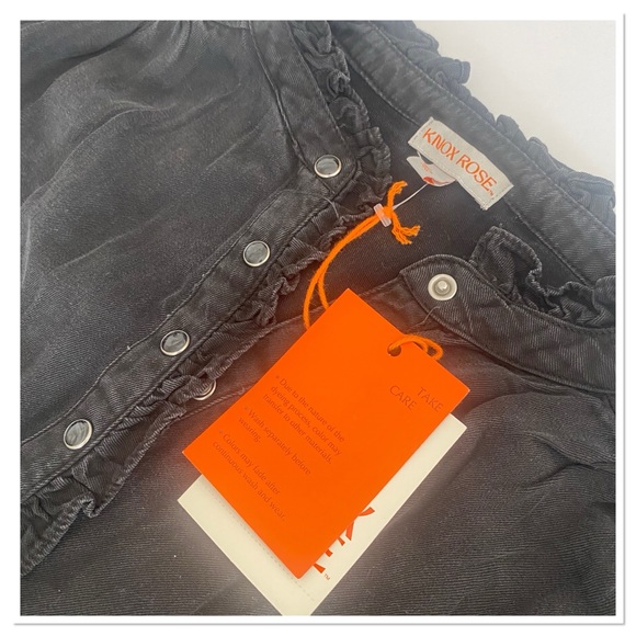 Knox Rose Women’s Long Sleeve Denim Button Down Shirt - Picture 3 of 4